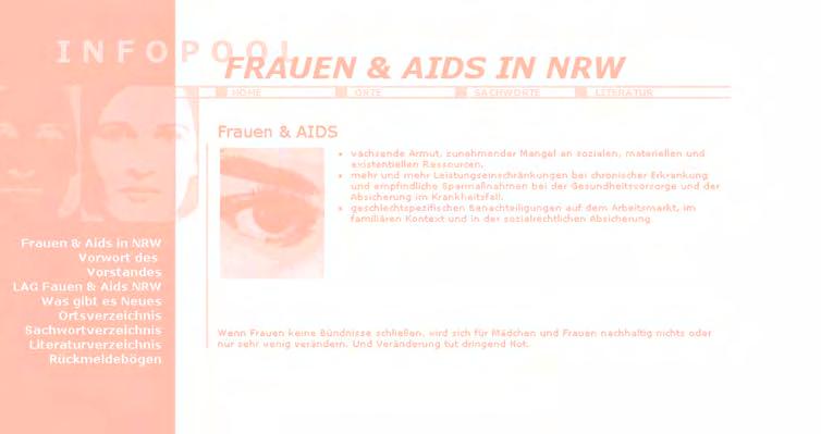 1999...Plakat Frauen und AIDS in NRW POSITIV LEBEN!