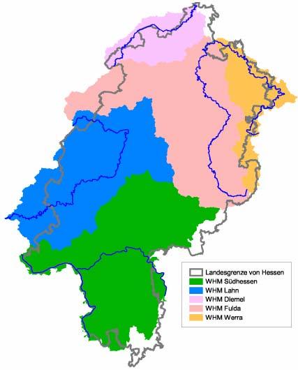 WHM s in Hessen Teilgebietsmodelle (ca 5 km²) Digitales Flächenverzeichnis-WHM Digitales Gewässernetz-WHM Höhenmodell 40m-Raster Landnutzung aus ATKIS nfk aus
