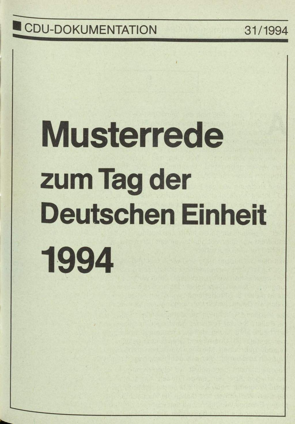 CDU-DOKUMENTATION 31/1994