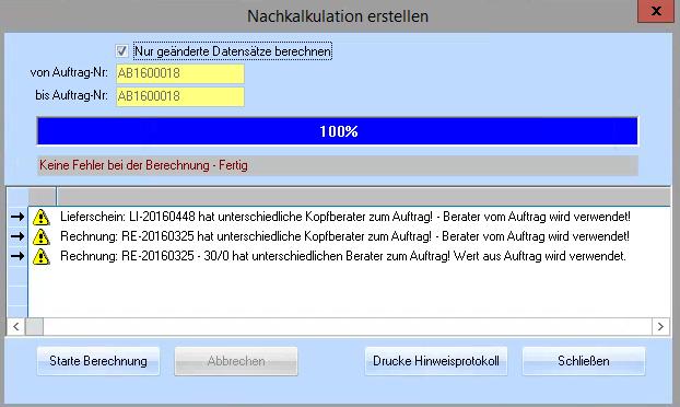 Daten Auftrags-Statistik Wenn Sie dies getan haben öffnet sich ein Dialog.