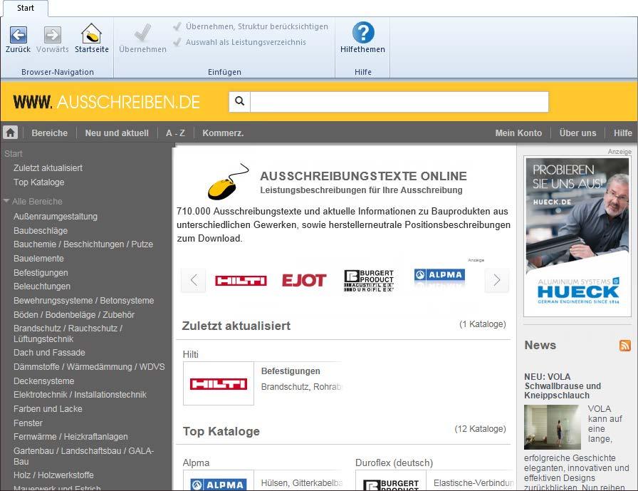 Highlight 2: www.ausschreiben.de Die Anbindung an die Plattform www.ausschreiben.de ist komfortabler geworden.