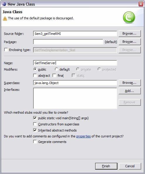 Kurzanleitung RMI-Beispiel: gettime Seite 4 / 7 Schritt 4: Main-Class gettimeserver erstellen import java.rmi.registry.