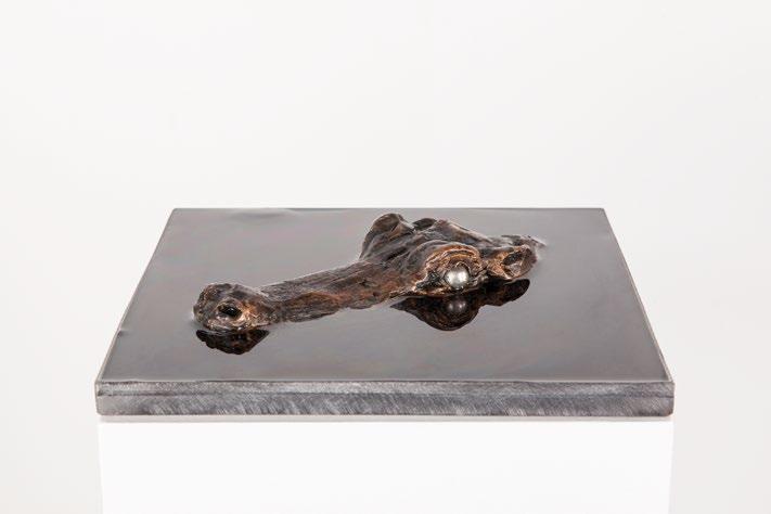 Kaiman Bronze, Epoxydharz 21 x 3 x 21 cm