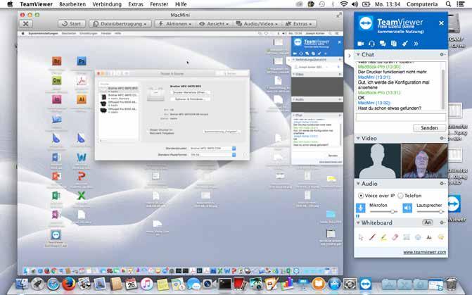 Beispiel: Support von MacBook auf MacMini MacBook Die Verbindung ist erfolgt.