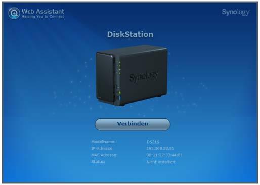 Installation des Disk Station Managers Installieren Sie den DiskStation Manager (DSM), sobald die Hardware eingerichtet ist.