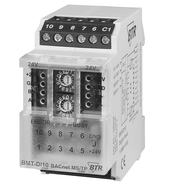 Digitales Eingangsmodul BMT-DI 9. Beschreibung Das Modul mit digitalen Eingängen ist für dezentrale Schaltaufgaben entwickelt worden.