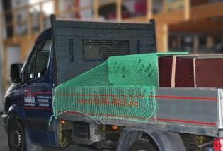 Günstige Abdecknetze zur Ladungssicherung umlaufend mit robuster Randleine und zusätzlich eingezogenem Gummiseil Ladegutsicherung bei Anhängern, Containern, Kippmulden und LKWs zum Schutz vor