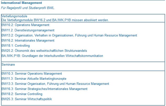 Hinweis zur Auswahl der Vertiefungsmodule und des Seminars Bsp.