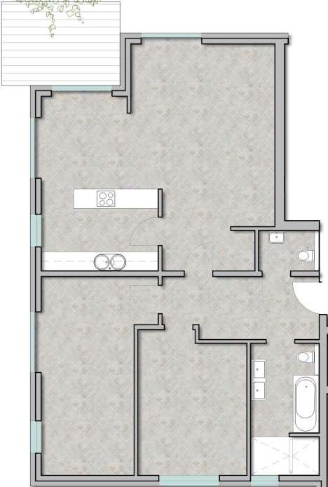 Balkon 4.79 m² Wohnung 3 1.Obergeschoss 102.25 m² Küche 3.63 m² Wohnen 35.