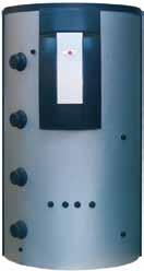 Standspeicher = 10 Schichtenspeicher für Warmwasserbereitung und Heizungsunterstützung über Wolf-Wärmepumpe mit abnehmbarer Wärmedämmung und zwei Glattrohr-Wärmetauschern BSP-W-SL Rot gekennzeichnete