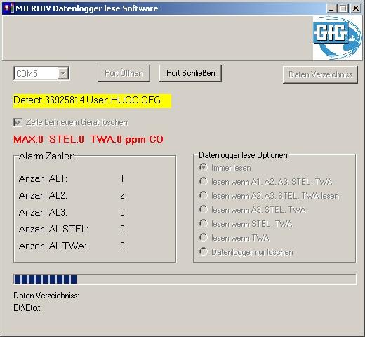 Festlegen wann der Datenlogger ausgelesen werden soll In der Box Datenlogger lese Optionen können Sie festlegen wann der Datenlogger ausgelesen werden soll.