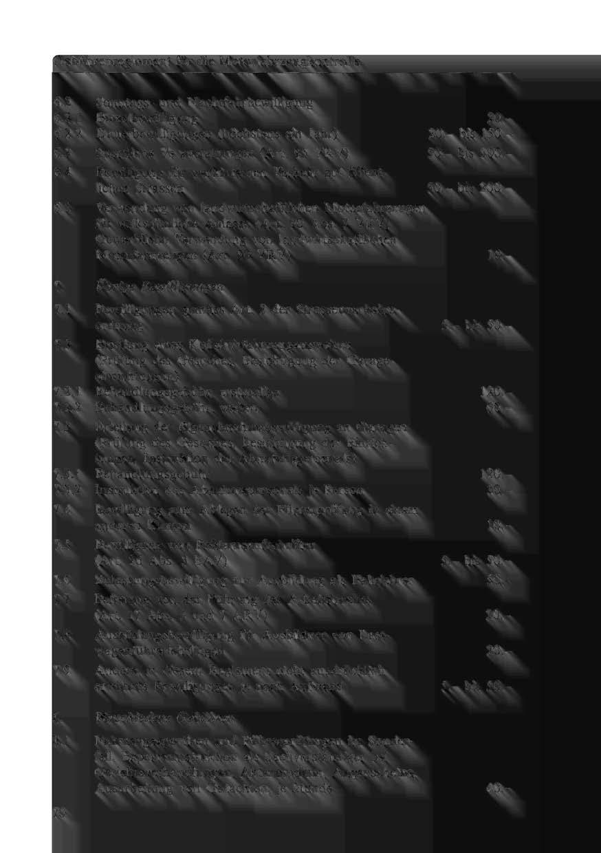 6.2^Sonntags- und Nachtfahrbewilligung 6.2.1 Einzelbewilligung^ 20.- 6.2.2 Dauerbewilligungen (höchstens ein Jahr)^20. bis 150.- 6.3^Sportliche Veranstaltungen (Art. 95 VRV)^50. bis 500.- 6.4^Bewilligung für werkinternen Verkehr auf öffentlichen Strassen^ 50.