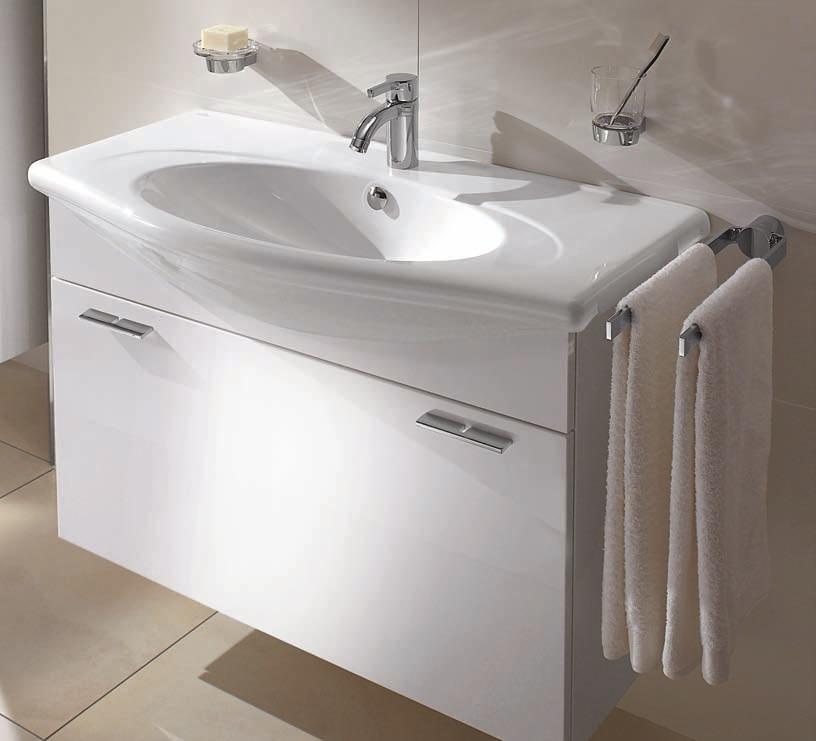 Schrankwaschtisch Vanity washbasin Velvet Ein Vorbild für Vielfalt: VELVET bietet Schrankwaschtische in allen Größen vom Doppelwaschtisch bis zur Kompakt lösung fürs Gästebad.