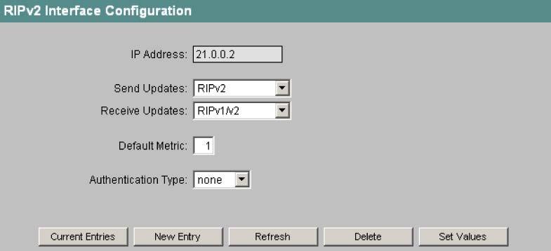 4.7 Das Menü Router (SCALANCE X414-3E) Updates Sent Anzahl der "Triggered Updates" für dieses Interface Anlegen eines neuen RIPv2 Interfaces Ein neues Interface können Sie durch Betätigen der