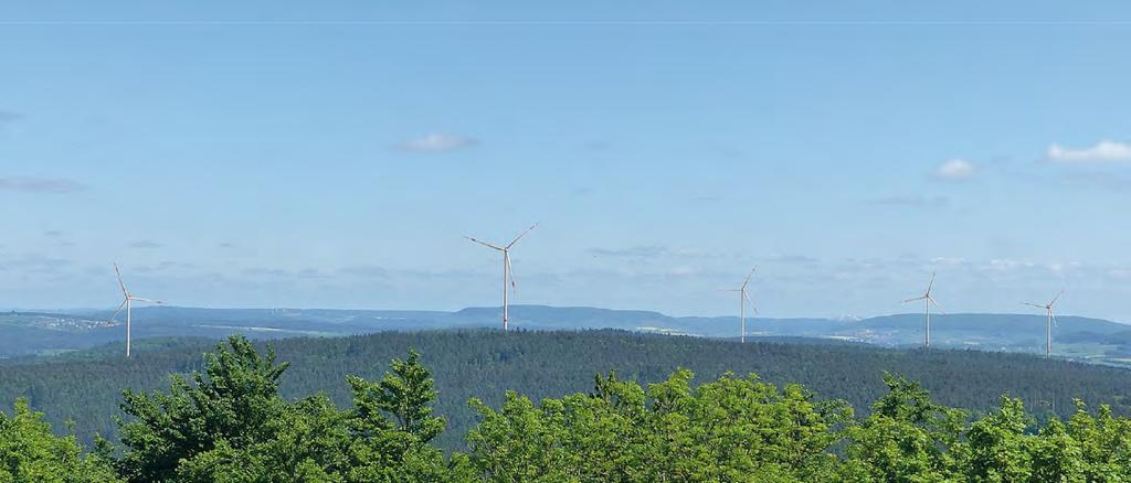 Vorher: Visualisierung des geplanten Windparks Eiterfeld vor der Realisierung Anhand diverser Referenzpunkte fügen sie die Anlagen perspektivisch korrekt ins