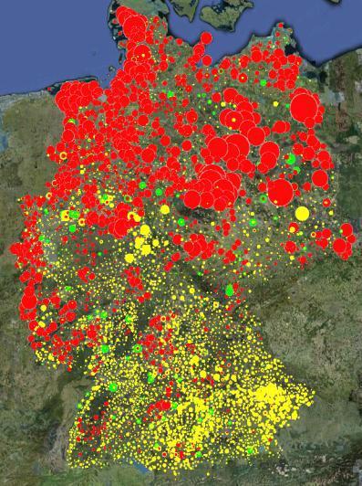 EEG-Anlagen in Deutschland (Ende 2010) Wind Energie Photovoltaik Biomasse