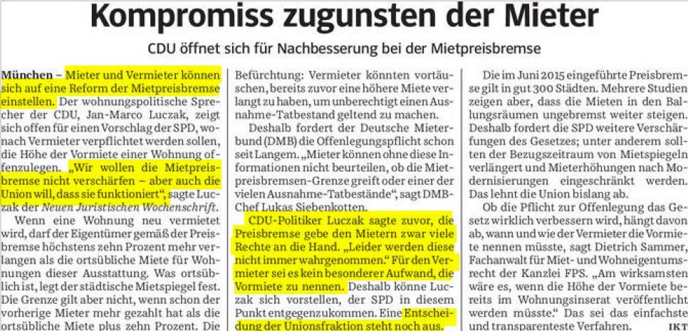 CDU in Süddeutscher Zeitung vom