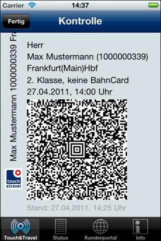 Die Kontrolle über NFC und Barcodes ist standardisiert und schafft Synergien zu anderen eticketingverfahren 1 Deutsche eticketing-spezifikation ÖPV-Kernapplikation Kontrolle und Routenfindung Kunde
