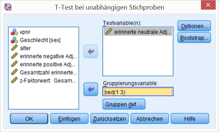 Lösungen Aufgabe 1 a) Analysieren Mittelwerte vergleichen t-test bei unabhängigen Stichproben.