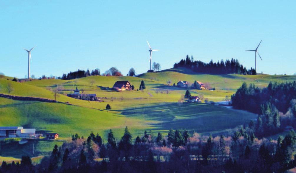 Entlebuch setzt auf erneuerbare Energien. Windpark oberhalb Entlebuch. Gemeinde Entlebuch Wir leben neue Energie.