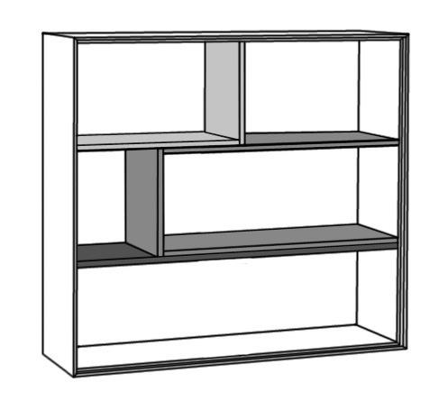 GME Das designorientierte Solitärprogramm GME - die Farblogik für Kombielemente mit offenen Fächern 1. 2. 2. C C 1. Korpus und Rückwand sind nur in einer Furnier- 2.