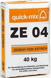Estrichmörtel ZE 04 Zement-Fein-Estrich Zur Neuerstellung von Estrichen und zur Ausbesserung, Sanierung und Renovierung von zementgebundenen