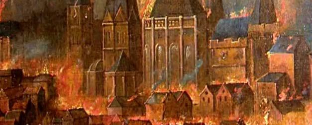 Früher war die Schreckensversion Stadtbrände Bild: Gemälde des großen Stadtbrands von Aachen am 2. Mai 1656 (Maler unbekannt) Oft wütete ein Feuer tagelang bis es keine Nahrung mehr fand.