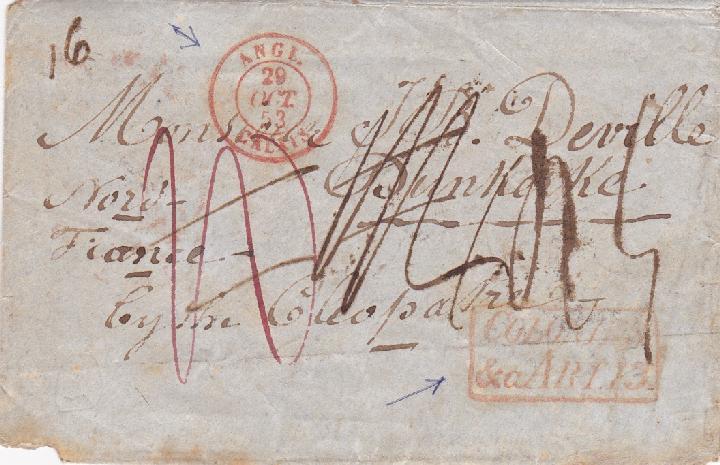 Abbildung 2 NSW: ein Brief bekannt, 17.04.1845 Sydney nach Paris, in einer US-Sammlung.
