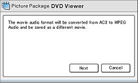 Konvertieren des Audiodateiformats eines Films 3 Klicken Sie auf [Audioformat konvertieren]. 4 Klicken Sie auf [Weiter].