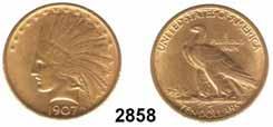 ; vz* 250,- 2854 10 Dollars 1899 S (15,04g FEIN) GOLD KM 102 Fb.160.