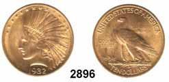 AUSLÄNDISCHE MÜNZEN 127 U. S. A. 2887 10 Dollars 1910 D (15,04g FEIN) GOLD KM 130 Fb.168.