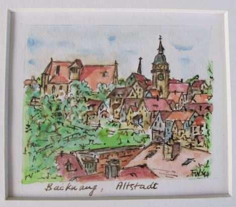 Er hat einige Miniaturen von der Stiftskirche und anderen Backnanger Kirchen gezeichnet und als Spende für die