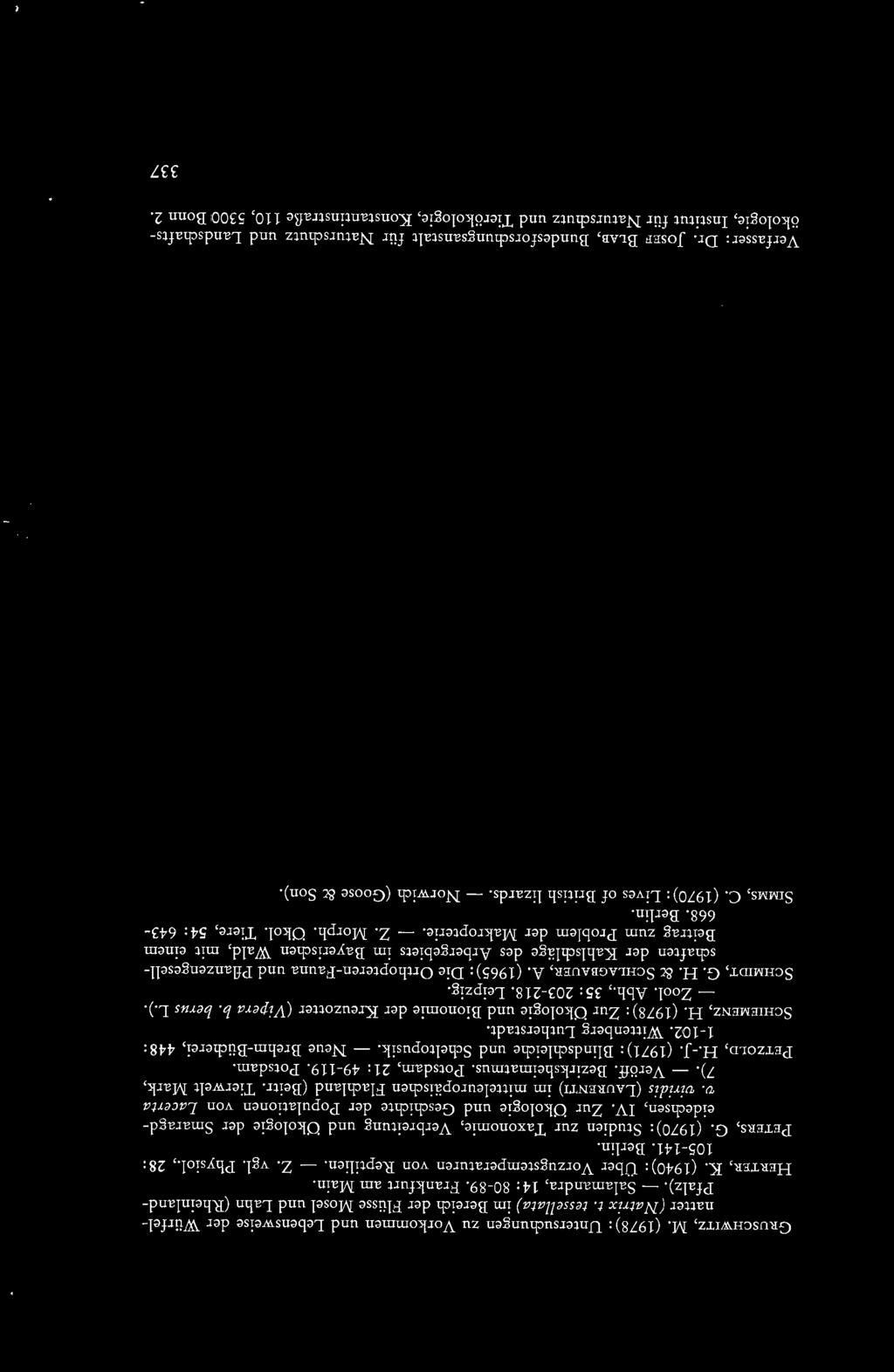 (1970): Studien zur Taxonomie, Verbreitung und t:lkologie der Smaragdeidechsen, IV. Zur 0kologie und Geschichte der Populationen von Lacerta v.