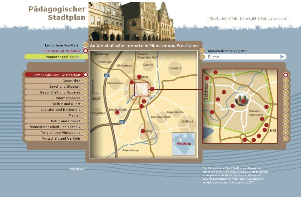 dee und Konzept seit 2007 online: Pädagogischer Stadtplan Münster www.paedagogischer-stadtplan.