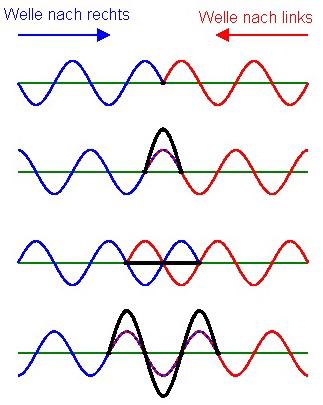 1 Wellen 1.4 Transversalwellen und Longitudinalwellen Alle anderen Punkte, die weder Knoten noch Bauch sind, schwingen gleichphasig mit ihren Bäuchen, z.b.