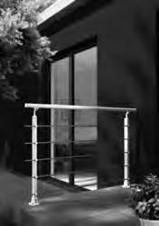 GELÄNDERSYSTEM DOLLE PROVA Geländersets aus Metall für die Bodenmontage auf Stufen, Terrassen, Podesten sowie für die Wandmontage an Treppen, Brüstungen oder Balkonen Material: witterungsbeständiges
