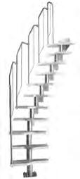 EURO Fichte 12 Stufen 0600317 auf Anfrage Mindestbestellmenge 3 Stück RAUMSPARTREPPE Schwerin Nebentreppe mit 12 Stufen für Geschosshöhe bis