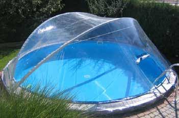Cabrio Dome Ersatzteile für den Cabrio Dome PVC - Pool - Abdeckung aus eloxierten Aluminiumrohren, aufklappbar, Folie ist transparent, strapazierfähig und UV-Beständig.