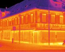 einer Fassade) abgestrahlten thermischen Energie (Wärmestrahlung) in die bekannten Infrarot-Bilder.