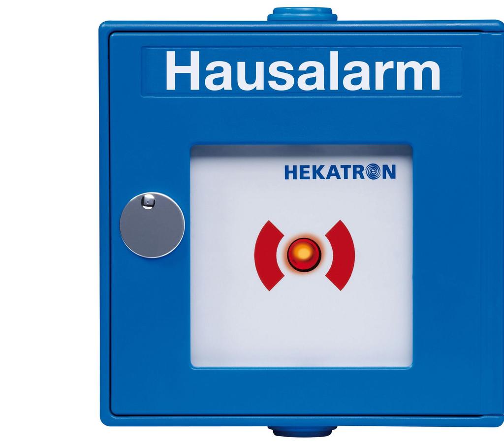 Funkhandtaster Genius Manueller Hausalarm und Funk-Interface in einem Gerät Hekatron vervollständigt das Funksystem Genius um die manuelle Alarmierung bzw.