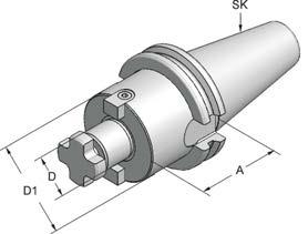 Messerkopfaufnahme DIN 6357 Shell mill adapter for facing cutters DIN 6357 Kegelwinkel AT3, Rundlaufgenauigkeit Steilkegel zu Werkzeugaufnahme < 0,005 Taper angle AT3, Concentricity from the taper to