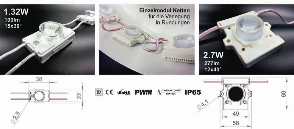 1.324,24 LED-Produkte 15 LED-Kanteneinstrahler ED-LED-Linienstrahler-Ketten Beschreibung: Die ED-Ketten sind mit optischen Linsen ausgestattet und aufgrund des Abstrahlwinkels von 120 für die