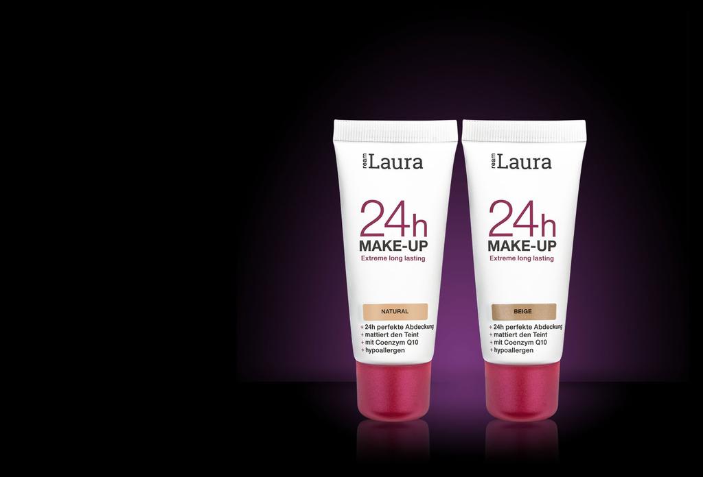 24H Make-up Unser extra lang anhaltendes Make-up mit der einzigartigen Formel bietet eine perfekte Abdeckung der Haut bis zu 24 Stunden.