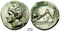 leichte Prägeschw., f.vz 490,- 266 Didrachme 281-278 v.chr. 6,41 g. Magistrat Agasidamos. Kopf der Athena r.
