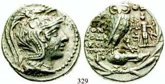 vz 320,- EUBÖA, HISTIAIA 324 Tetrobol 196-146 v.chr. 2,09 g. Kopf der Nymphe Histiaia r.