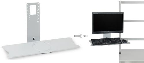 32 Tastaturadapter als Erweiterung für Flachbildschirmhalter ST8010-4G 1 Tastaturadapter zur Verwendung in Kombination mit Flachbildschirmhaltern Montage zwischen Monitor und Aufnahme des