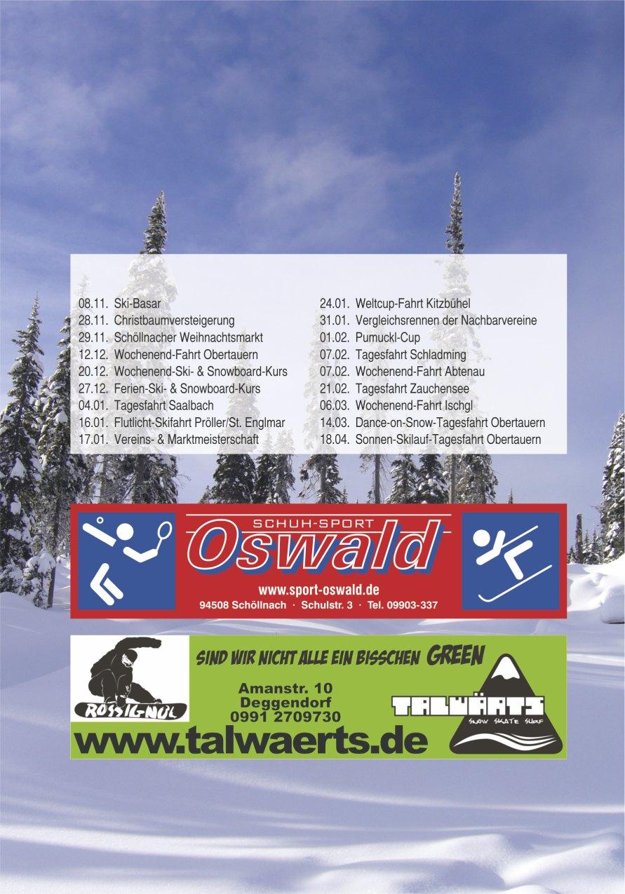 Termine Saison 2014/2015 Impressum Herausgeber: Ski-Club Schöllnach e.v., Sonnenwaldstr.