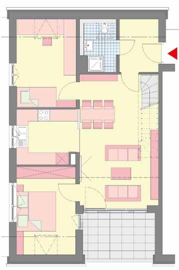 ohnung r. 9 Dachgeschoss 1 und 2, 4--Maisonette-ohnung tand 10.12.2015 ca. 1m- 1 Du/C Laubengang ca.