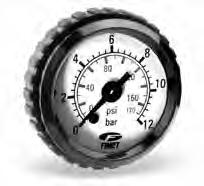 Rohrfeder-Manometer für Standardanwendungen Bourdon tube pressure gauges 1 Manometer - Pressure Gauges Optionen - Optional extras M3F-ABS 40/50/63/GAN/FR GAN 3-Kant Frontring in schwarz M3F-ABS