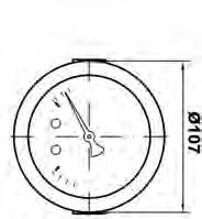 Rohrfeder-Manometer für Standardanwendungen Bourdon tube pressure gauges M3F-100 M3F-100 Stahlblechgehäuse DN 100 Anschluss hinten, mit Klemmbügel zum Schalttafeleinbau Für gasförmige und flüssige,